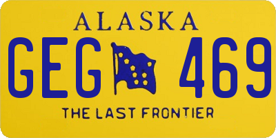 AK license plate GEG469