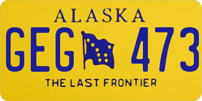 AK license plate GEG473