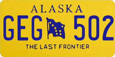 AK license plate GEG502