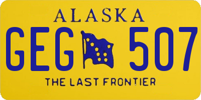 AK license plate GEG507