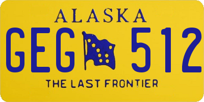 AK license plate GEG512