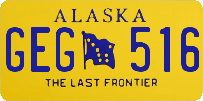 AK license plate GEG516