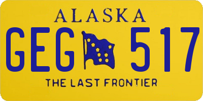 AK license plate GEG517