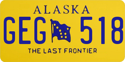 AK license plate GEG518