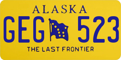 AK license plate GEG523