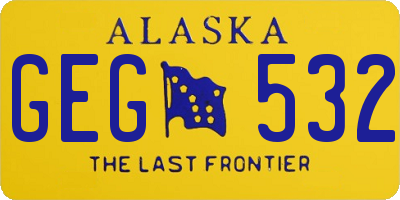 AK license plate GEG532