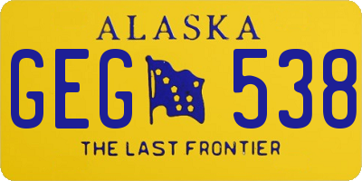 AK license plate GEG538