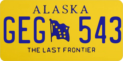 AK license plate GEG543