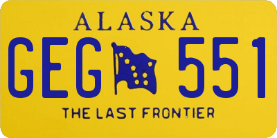 AK license plate GEG551