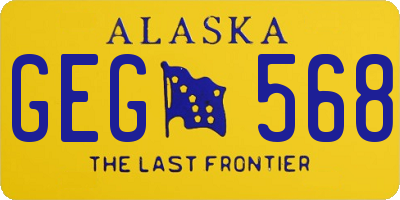 AK license plate GEG568