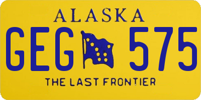 AK license plate GEG575