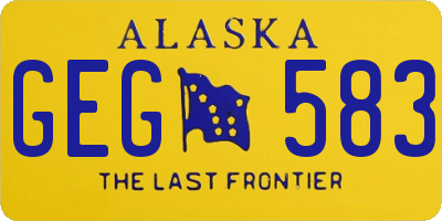 AK license plate GEG583