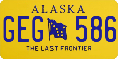 AK license plate GEG586