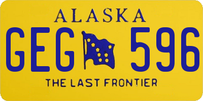 AK license plate GEG596