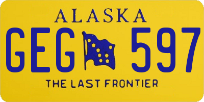 AK license plate GEG597
