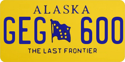 AK license plate GEG600