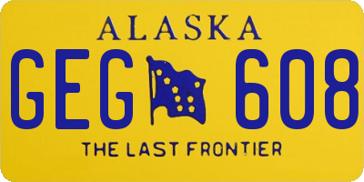 AK license plate GEG608