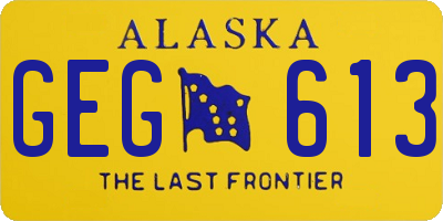 AK license plate GEG613