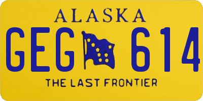 AK license plate GEG614