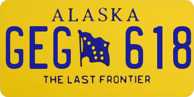 AK license plate GEG618
