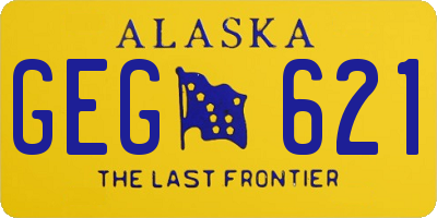 AK license plate GEG621