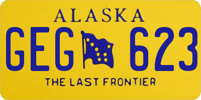 AK license plate GEG623