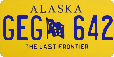 AK license plate GEG642