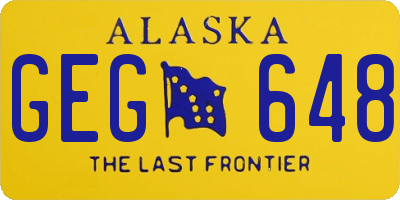 AK license plate GEG648