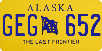 AK license plate GEG652
