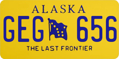 AK license plate GEG656
