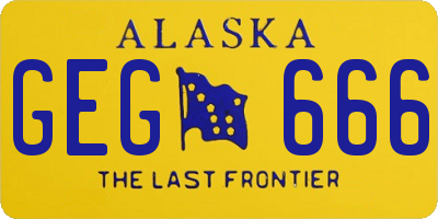 AK license plate GEG666