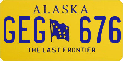 AK license plate GEG676