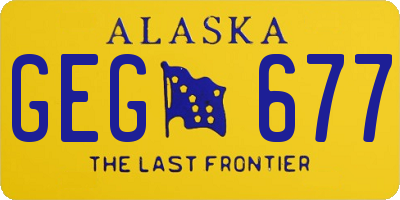 AK license plate GEG677