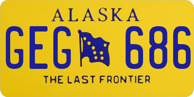 AK license plate GEG686