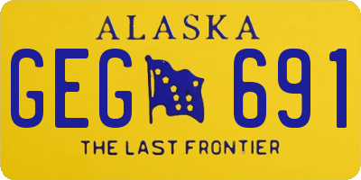 AK license plate GEG691