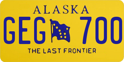 AK license plate GEG700