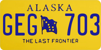 AK license plate GEG703