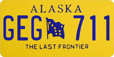 AK license plate GEG711