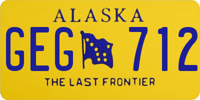 AK license plate GEG712