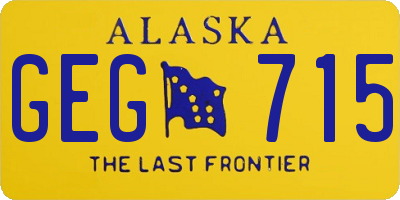 AK license plate GEG715
