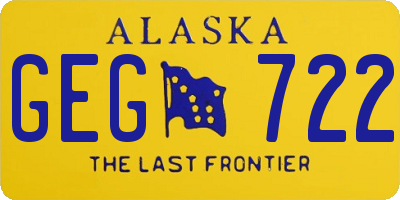 AK license plate GEG722
