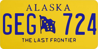 AK license plate GEG724