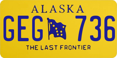 AK license plate GEG736