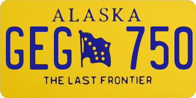 AK license plate GEG750