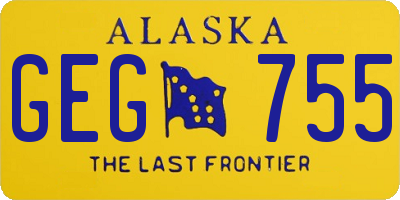 AK license plate GEG755