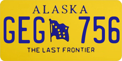 AK license plate GEG756