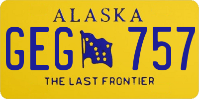 AK license plate GEG757