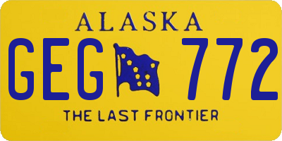 AK license plate GEG772