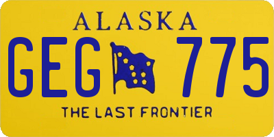 AK license plate GEG775