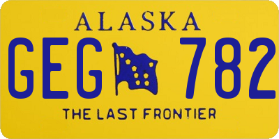 AK license plate GEG782